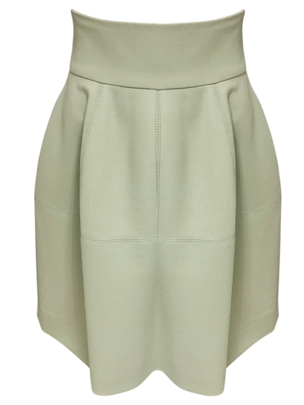 DOLCE & GABBANA SAGE MINT GREEN WOOL TULIP SKIRT